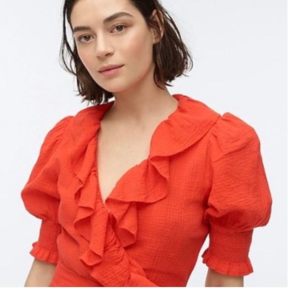 J.Crew Ruffle Wrap Dress - Picture 11 of 13
